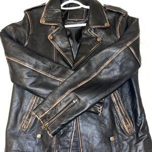 Ultra Rare, Bolongaro Trevor Leather Biker Jacket - (Distressed) [Brand New]